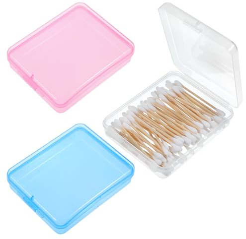 Bremorou 3 Stück Wattepadspender Wattepads Aufbewahrung Tragbarer Reise Wattestäbchen Halter Mini Kunststoff Aufbewahrungsbox Für Wattepads Wattestäbchen Behälter Für Reisen Ringe Ohrringe Halsketten