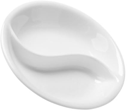 SOIMISS Piatto Per Salsa Diviso in Ceramica Bianca 3,5 Resistente a Tavola Per Condimenti, Antipasti e Cucina Familiare Versatile