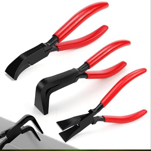 3tlg 0° 45° 90° Falzzange Abkantzange Blechzange Breit 22 mm mit Rutschfestem Griff, Blechbiegezange zum Biegen und Glätten Von Blechen, Kohlenstoffstahl Spengler Dachdecker Werkzeug, Rot