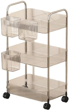 Oxtxuzdm Multi Layer Clear Rolling Cosmetic Organizers Mobile Storage Cart For Bedroom Bathroom Makeup Essential Multi Layer Rolling Organizers For Cosmetics