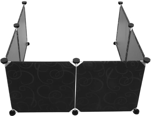 minkissy Cubierta de Privacidad para Caja de Arena de Gato, Protector Antisalpicaduras de Plástico Resistente para Uso en Casa, Material PP y Resina, 1 Set Negro