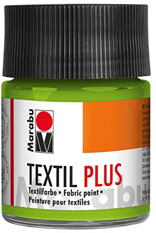Marabu 17150005061 - Textil Plus reseda 50 ml, volldeckende Stoffmalfarbe für dunkle Stoffe, geeignet für Stoffmalerei und Stoffdruck, nach Fixierung waschbeständig bis 40 °C
