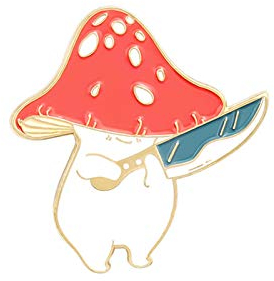 Uticon Cartoon-Pilz Brosche, Emaille, Unisex, 1