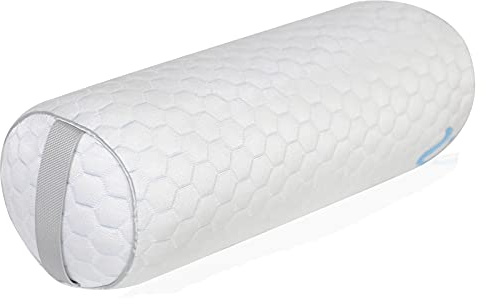 Kingnex Adjustable Firmness Bolster Roll Pillow for Under Knee Support or Between Legs for Side Sleepers Shredded Latex Cyliner with Removable Cooling Cover 18x6