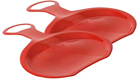 2 STK Schnee-Rutschblatt Flake Schneerutscher Schneeflitzer Bob, (2 x Rot)