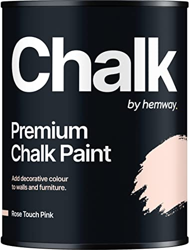 Hemway - Premium Chalk Paint - Rose Touch Pink 1 L | Chalky Matt Shabby Chic Finish for Interior Furniture & Walls | Quick Dry & 1 Coat