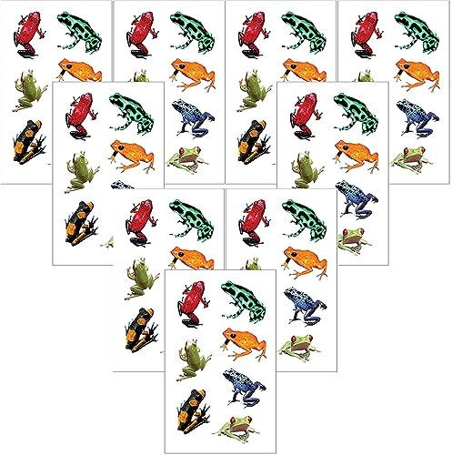 Playhouse Pack of Three Perforated Sticker Half-Sheets for Crafts, Trading & Collecting - Rainforest Frogs 3 Packs