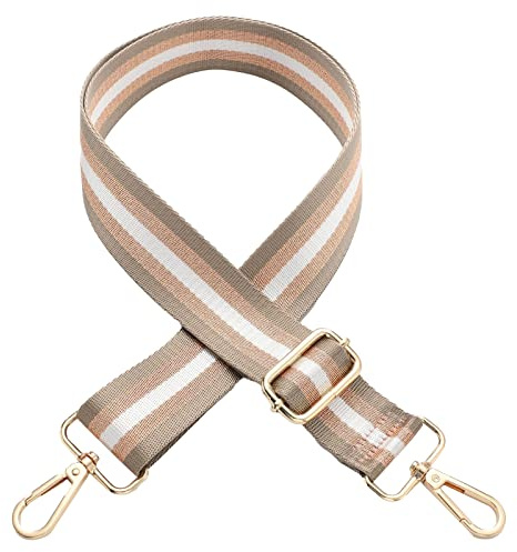 Adjustable Replacement Crossbody Bag Strap with Metal Swivel Hooks (Coffee)