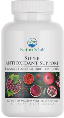 Nature's Lab Super Antioxidant Support - Resveratrol, Acai, Goji Berry, Noni Fruit, Pomegranate - 120 Capsules (60 Day Supply)