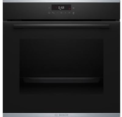 Bosch HBA272BB0, Serie 4 Einbau-Backofen, 60 x 60 cm, Schwarz, Pyrolyse und Hydrolyse Selbstreinigung, 3D Heißluft, Pizzastufe, Optimale Backergebnisse dank AutoPilot 10, Touchscreen Bedienung