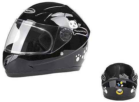 Children Full Face Electric Helmet with Visor, DOT Approved Boys Girls Motorcycle Bicycle MTB Kart Crash Helmet, Youth ATV Dirt Bicycle MTB Kart Bike Racing Helmet for 4-10 Years Kids-B||50-55CM