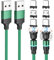 BITHAI 540° Fast Charging Magnetic data Cable 2 Pack Magnetic Charging Cable Type C, Micro Usb, iProducts connectors(6.6ft*2)