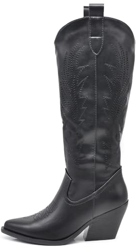 IF Fashion Bottes Cowboy Western Texani Chaussures Femme Pointu Camperos LY80-12, 38 EU