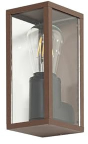 Lindby Applique da esterni dimmerabile (Country) colore Marrone, in Alluminio applique lampada LED outdoor per facciata/parete terrazzo e balcone