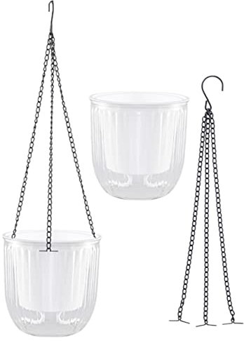 SUPVOX 2 pezzi Fioriera Appesa con Irrigazione Automatica Vasi da Trasparenti per Piante Ed Esterni per e Design Resistente e Pratico