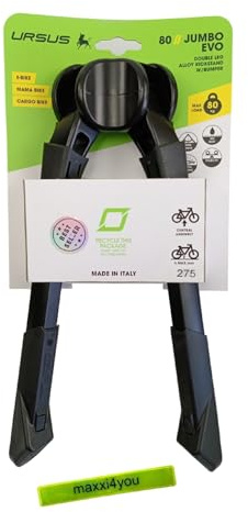 maxxi4you Ursus Jumbo Evo - Supporto doppio per bicicletta da 26 pollici, colore: Nero con nastro riflettente
