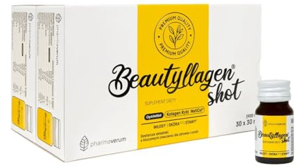 Beautyl'agen fiale per bere collagene SHOT Mango – 30 x 30 ml 5000 mg NatiCol collagene di pesce, ialurone, biotina, OptiMSM e vitamina C, per pelle, capelli, unghie e articolazioni, dosaggio elevato