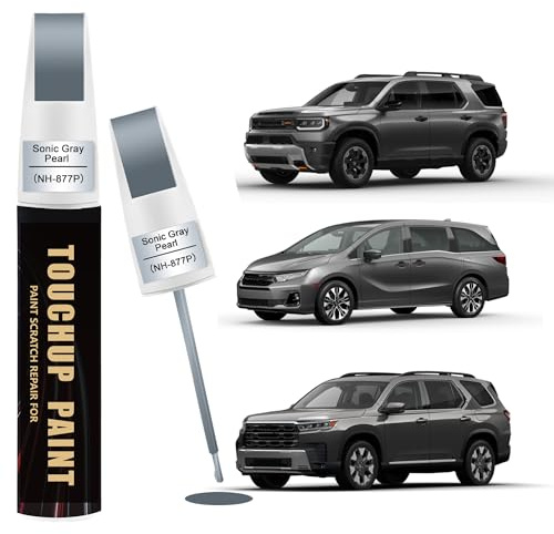 Sonic Grey Pearl(NH-877P) Car Paint Touch Up Pen Compatible with Honda, 2-In-1 Color Accurate Touch Up Car Scratch Repair Paint Match Honda Series Automotive Scratch Remover for Nicks & Chips Repair