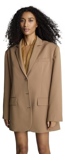 Kenneth Cole Women's Luxe Twill Three Button Boyfriend Blazer