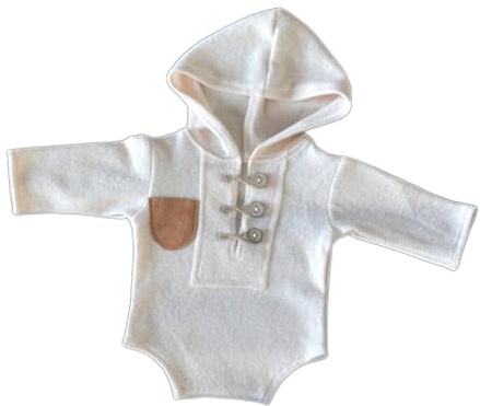 Newborn Photo Props Long Sleeves Jumpsuit Baby Photography Clothes Soft Triangle Romper for Infant 0-2Month Boys Girls Knitted Newborn Romper Photography Accessories