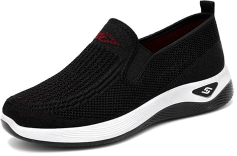 Fritidsskor för kvinnor lätta slip-in sneakers med fotvalvsstöd ortopediska sneakers skum bekväma vandringsskor slip-on