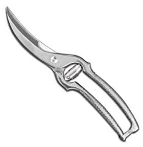 DE LUCA COLTELLERIE - TRANCIAPOLLO CROMATO MOD. GAZZELLA - ART.71 Il trinciapollo è un utensile simile alle forbici, ma con le lame curve. È utilizzato (come dice il nome stesso) per dividere in pezzi un pollo ma anche altri volatili. È generalmente usato nelle macellerie e si può trovare anche nelle cucine domestiche. A differenza delle forbici le lame rimangono divaricate per cui ogni trinciapollo è fornito di un gancetto per chiudere le lame quando non viene utilizzato. È costruito in metallo cromato