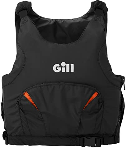 Gill PRO Racer Side Zip 50N Kayak Dinghy Sailing PFD Giubbotto salvagente per Sport Acquatici - Nero Arancione - Unisex