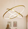ANZHUANG LED Pendelleuchte Wohnzimmerlamp Höhenverstellbar Kronleuchter Dimmbar mit Fernbedienung Hängeleuchte Esstisch Pendellampe Metall ring Acryl Deckenleuchte Esszimmer Hängelampe,Gold,115W