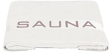Delindo Lifestyle Saunatuch Colares, XXL Frottee Saunahandtuch für Damen und Herren, Baumwolle, Natur weiß, 80x200 cm groß