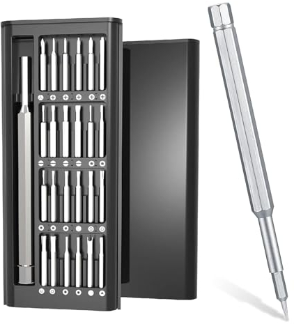 Wekuw 25 Pezzi Set Cacciaviti Precisione, 25 in 1 Mini Set Cacciavite Set di Cacciaviti di Precisione Adatto per lo Smontaggio, Il Montaggio e La Riparazione di Vari Prodotti Elettronici