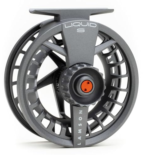 LAMSON | Liquid -3+ S-Series Fly Fishing Reel | All-Water | Large Arbor, Powerful Sealed Drag, Pressure Cast Aluminum | Smoke | 2wt 3wt 4wt Size