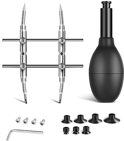 Wernfale Ensemble de Ventouse et Clé à Lentille avec 7 Ventouses Interchangeables et Embouts Incurvés