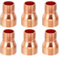 PATIKIL 15mm to 10mm ID Copper Reducer, 6pcs 99.9% Pure Copper Reducing Coupling Pressure Fitting Pipe Tube Connector Adapter with Sweat Solder Connection for HVAC Refrigeration System