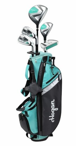 Hogan Golf FTS Junior flickor golfklubbor set med väska (blågrön, 9-12 år, höger)