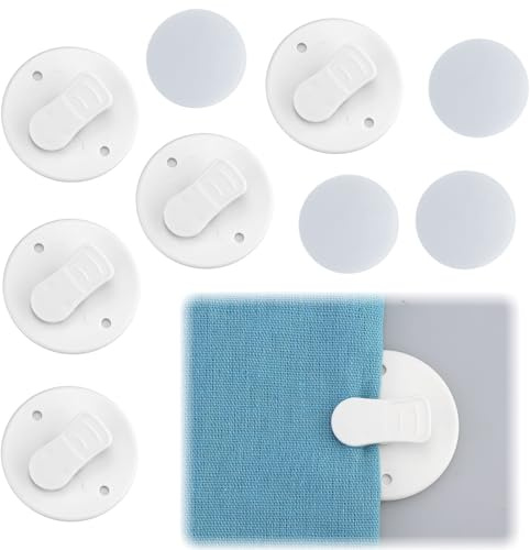 6 clips para cortina de ducha de 2 pulgadas, protección contra salpicaduras, clips autoadhesivos para cortina de ducha, clips de protección contra el viento, clips para cortina de ducha, accesorios