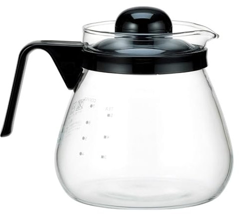 Space Home - Jarra Cristal Pequeña apta para Microondas - Tetera de Cristal Térmico - Jarra Leche Melita con Tapa - Jarra de Vidrio - Tetera para Microondas - Jara para Café, Leche y Té - 1000 mL