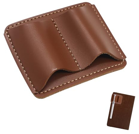 Handmade Leather Pen Holder Clip for Notebooks and Journals, Sturdy Brown Pen Loop with Metal Clip, Secure Pencil Organizer for Planners, Bibles, and Books (1-Pack)