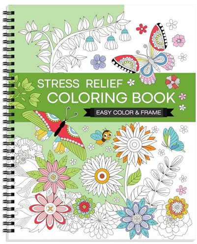 Livre de coloriage pour adultes : livres de coloriage pour soulager le stress pour adultes avec 30 motifs inclus Mandalas Fleur inspirante Bloc de coloriage en spirale Papier épais Cadeau pour homme