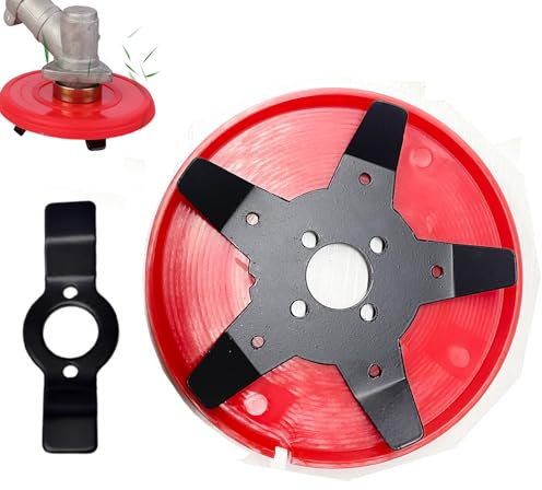 GoldOars - Cepillo para desbrozadora universal (24,5 mm, cabezal rotofil redondo, con cuchillas, cepillo de malezas, universal para arrozeros y tierras áridas (1 unidad)