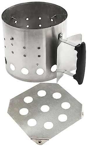 ibasenice Secchio in Acciaio Inossidabile con Impugnatura in Plastica Accenditore Portatile per Barbecue All'aperto Resistente e Durevole