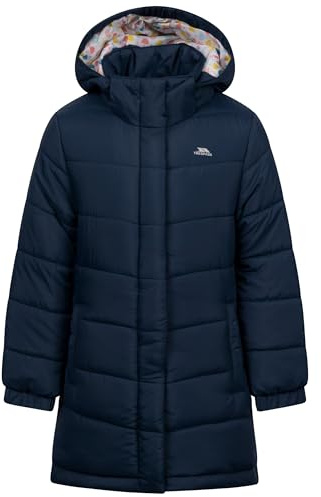 Trespass flickjacka Ellster – quiltad, avtagbar huva, 2 fickor, elastiska manschetter, vävt skal, 100 % polyesterfoder och fyllning, Marinblått Xsp, 11-12 Years