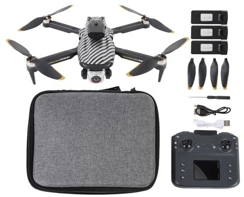 Cuifati Droni GPS con Fotocamera, Droni a Doppia Fotocamera HD per Adulti con Telecomando a Schermo LCD, Quadcopter FPV di Trasmissione WiFi 5G con Luce Integrata e (3 batterie)