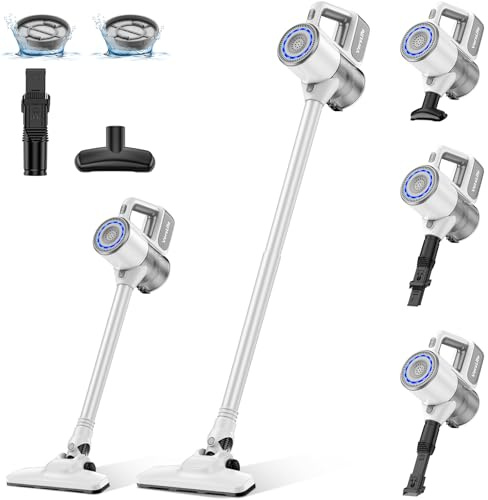 VersLife S6PRO Aspirapolvere Senza Fili, Scopa Elettrica Senza Fili, 30KPa Aspirazione Potente con Design Senza Spazzole, Autonomia 30 Minuti, Filtro HEPA, per Pavimenti e Peli di Animali Domestici