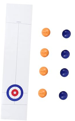 POPETPOP Curling de Mesa Educativo Portátil Familiar para Adultos Entrenamiento de Coordinación -Mano Material Duradero y Diseño Compacto Fácil de Transportar