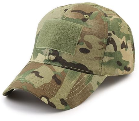 GYIOFAI Baseball Cap Camo Army Fancy Dress Tactical Hat Unisex Army Military Camouflage Cap Men Women Multicam Style Caps for Hunting Fishing Camping Green (Green)