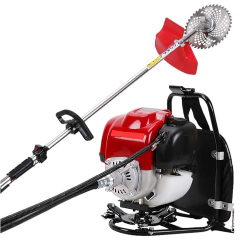 Decespugliatore Professionale A Zaino 4 Tempi 1.4HP Fresatrice Tagliasiepi Erba, Tagliabordi A Benzina 1000W, Taglia Facilmente Arbusti 10cm Per Rasatura, Diserbo E Bonifica