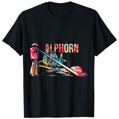 Joueur De Cor des Alpes Traditionnel Bavière Alphorn T-Shirt