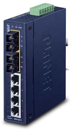 Planet ISW-621T network switch Unmanaged L2 Fast Ethernet (10/100) Blue