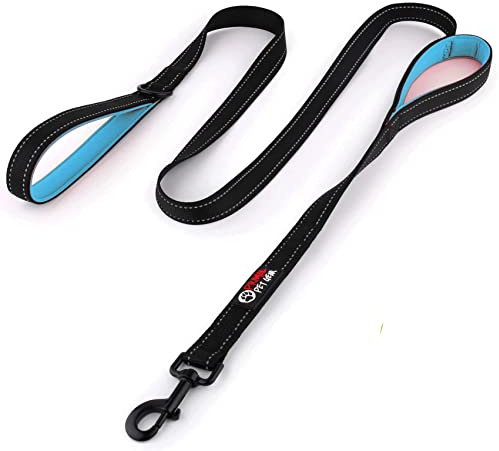 Primal Pet Gear Dog Leash 6ft Long,Traffic Padded Two Handle,Heavy Duty,Reflective Double Handles Lead for Control Safety Training,Leashes for Large Dogs or Medium Dogs,Dual Handles Leads(Black)