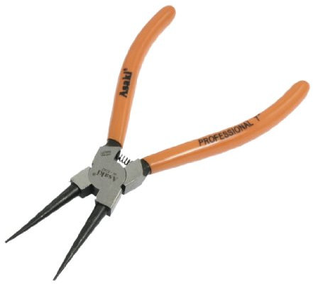 Aexit Mango recubierto de plástico, acero al carbono, recto, interior, anillo de seguridad, pinza, (model: U8831IVVIII-3419VZ) naranja, 7' '